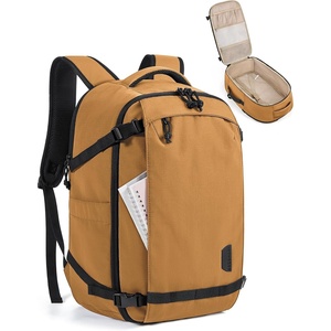 BAGSMART Travel Backpack Women, 15.6 Inch Carry On Backpack Flight Approved, TSA Approved Personal Item Travel Bag, Water Resistant Weekender Bag Luggage Daypack, Forest Green(Brownstone Yellow)