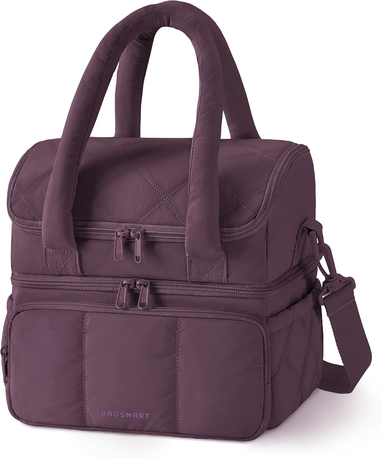image:imageBAGSMART Insulated Lunch Bags for Women Cute Quilted Lunch Box Lightweight Puffy Padded Waterproof Lunch Tote Reusable Lunch Cooler for Work Picnic Travel BlackberryBlackberry