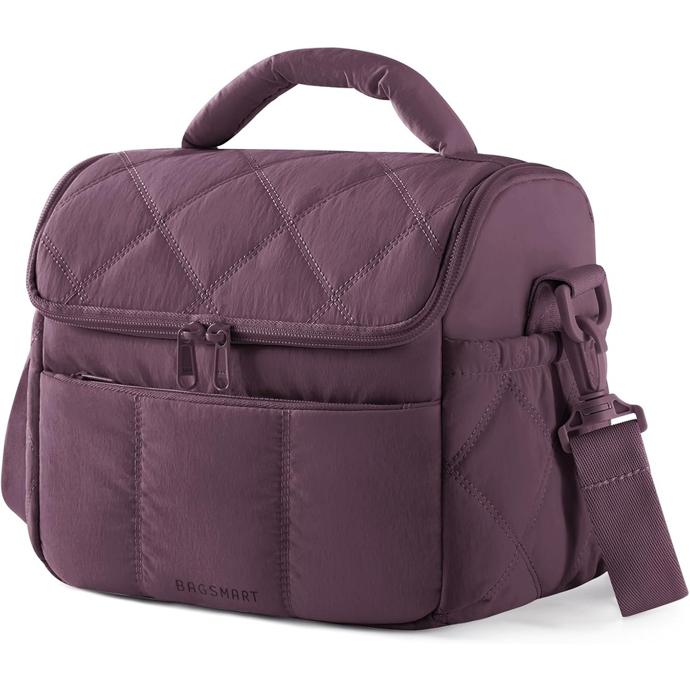 image:imageBAGSMART Insulated Lunch Bags for Women Cute Quilted Lunch Box Lightweight Puffy Padded Waterproof Lunch Tote Reusable Lunch Cooler for Work Picnic Travel BlackberryBlackberry
