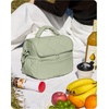 BAGSMART Insulated Lunch Bags for Women, Cute Quilted Lunch Box, Lightweight Puffy Padded Waterproof Lunch Tote, Reusable Lunch Cooler for Work Picnic Travel, Blackberry(Sage Green)