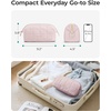 BAGSMART Makeup Bag Travel Toiletry Bag, Puffy Padded Make Up Bags for Women Makeup Organizer Case, Wide-open Pouch Purse Travel Essentials Toiletries Accessories Brushes, Apricot Pink(22-Sky Blue)