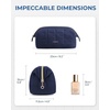 BAGSMART Makeup Bag Travel Toiletry Bag, Puffy Padded Make Up Bags for Women Makeup Organizer Case, Wide-open Pouch Purse Travel Essentials Toiletries Accessories Brushes, Apricot Pink(07-Navy Blue)