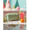 BAGSMART Makeup Bag Travel Toiletry Bag, Puffy Padded Make Up Bags for Women Makeup Organizer Case, Wide-open Pouch Purse Travel Essentials Toiletries Accessories Brushes, Apricot Pink(14-Sage Green)