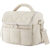 BAGSMART Insulated Lunch Bags for Women, Cute Quilted Lunch Box, Lightweight Puffy Padded Waterproof Lunch Tote, Reusable Lunch Cooler for Work Picnic Travel, Blackberry(Beige)