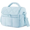 BAGSMART Insulated Lunch Bags for Women, Cute Quilted Lunch Box, Lightweight Puffy Padded Waterproof Lunch Tote, Reusable Lunch Cooler for Work Picnic Travel, Blackberry(Light Blue)