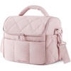 BAGSMART Insulated Lunch Bags for Women, Cute Quilted Lunch Box, Lightweight Puffy Padded Waterproof Lunch Tote, Reusable Lunch Cooler for Work Picnic Travel, Blackberry(Pink)