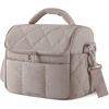 BAGSMART Insulated Lunch Bags for Women, Cute Quilted Lunch Box, Lightweight Puffy Padded Waterproof Lunch Tote, Reusable Lunch Cooler for Work Picnic Travel, Blackberry(Camel)