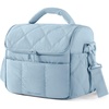 BAGSMART Insulated Lunch Bags for Women, Cute Quilted Lunch Box, Lightweight Puffy Padded Waterproof Lunch Tote, Reusable Lunch Cooler for Work Picnic Travel, Blackberry(Dusk Blue)