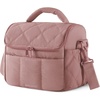 BAGSMART Insulated Lunch Bags for Women, Cute Quilted Lunch Box, Lightweight Puffy Padded Waterproof Lunch Tote, Reusable Lunch Cooler for Work Picnic Travel, Blackberry(Dark Pink)