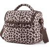 BAGSMART Insulated Lunch Bags for Women, Cute Quilted Lunch Box, Lightweight Puffy Padded Waterproof Lunch Tote, Reusable Lunch Cooler for Work Picnic Travel, Blackberry(Print-Leopard)