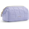 BAGSMART Makeup Bag Travel Toiletry Bag, Puffy Padded Make Up Bags for Women Makeup Organizer Case, Wide-open Pouch Purse Travel Essentials Toiletries Accessories Brushes, Apricot Pink(18-Lavender Purple)
