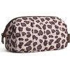 BAGSMART Makeup Bag Travel Toiletry Bag, Puffy Padded Make Up Bags for Women Makeup Organizer Case, Wide-open Pouch Purse Travel Essentials Toiletries Accessories Brushes, Apricot Pink(26-Leopard Print)
