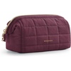 BAGSMART Makeup Bag Travel Toiletry Bag, Puffy Padded Make Up Bags for Women Makeup Organizer Case, Wide-open Pouch Purse Travel Essentials Toiletries Accessories Brushes, Apricot Pink(20-Plum Purple)