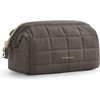 BAGSMART Makeup Bag Travel Toiletry Bag, Puffy Padded Make Up Bags for Women Makeup Organizer Case, Wide-open Pouch Purse Travel Essentials Toiletries Accessories Brushes, Apricot Pink(16-Dark Olive)