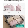 BAGSMART Travel Makeup Bag, Large Capacity Cosmetic Organizer for Women | Roomy fits all makeup, opens flat for full view. Lightweight, water-resistant & dual zippers. PVC pouch ideal for travel(Navy Blue)