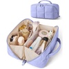 BAGSMART Travel Makeup Bag, Large Capacity Cosmetic Organizer for Women | Roomy fits all makeup, opens flat for full view. Lightweight, water-resistant & dual zippers. PVC pouch ideal for travel(Lavender Purple)
