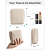 BAGSMART Small Corduroy Makeup Bag, Cosmetic Pouch for Women with Pocket | For Purse, Toiletry Pouch, Soft Mini Cosmetics Bag, Travel Essentials, Cute Make Up Pouch with Slip-in Pocket(01-Leopard Print Mini)