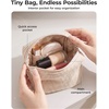 BAGSMART Small Corduroy Makeup Bag, Cosmetic Pouch for Women with Pocket | For Purse, Toiletry Pouch, Soft Mini Cosmetics Bag, Travel Essentials, Cute Make Up Pouch with Slip-in Pocket(01-Black Mini)
