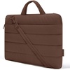 BAGSMART 15.6 Inch Laptop Sleeve with Pocket Puffy Laptop Case for Work | Quilted Laptop Bag for Women with Strap, Portable M5 MacBook Pro 16, HP, Dell, Lenovo, ASUS for College(Coffee Brown)
