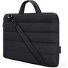 BAGSMART 15.6 Inch Laptop Sleeve with Pocket Puffy Laptop Case for Work | Quilted Laptop Bag for Women with Strap, Portable M5 MacBook Pro 16, HP, Dell, Lenovo, ASUS for College(Black)