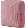 BAGSMART Small Corduroy Makeup Bag, Cosmetic Pouch for Women with Pocket | For Purse, Toiletry Pouch, Soft Mini Cosmetics Bag, Travel Essentials, Cute Make Up Pouch with Slip-in Pocket(01-Dark Pink Mini)