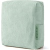 BAGSMART Small Corduroy Makeup Bag, Cosmetic Pouch for Women with Pocket | For Purse, Toiletry Pouch, Soft Mini Cosmetics Bag, Travel Essentials, Cute Make Up Pouch with Slip-in Pocket(01-Forest Green Mini)
