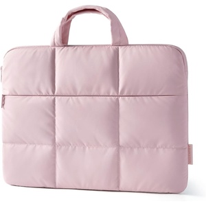 BAGSMART Laptop Sleeve 13.3-14 Inch Puffer Slim Protective Case for Women | Laptop Bag Cover for Work Business Trip College Compatible with MacBook Neo/Pro, HP, Dell(Baby Pink)