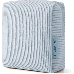 BAGSMART Small Corduroy Makeup Bag, Cosmetic Pouch for Women with Pocket | For Purse, Toiletry Pouch, Soft Mini Cosmetics Bag, Travel Essentials, Cute Make Up Pouch with Slip-in Pocket(01-Dawn Blue Mini)