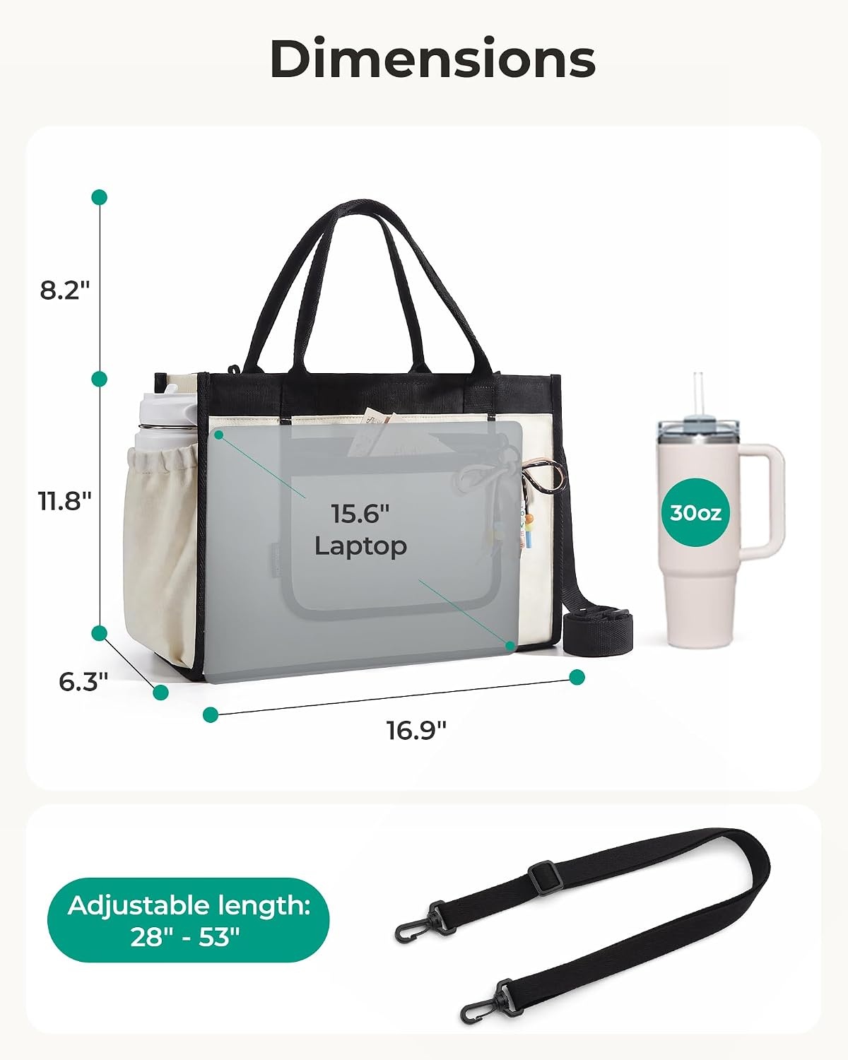 image:imageBAGSMART Personalized DIY Letter Bead Canvas Tote Bag Gift Tote Bag for Women Crossbody Shoulder Bag with Ropeknot Bow Accent Teacher Gifts amp Birthday GiftsCoffee Brown
