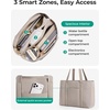 BAGSMART Tote Bag for Women with Compartments Work Tote Bag with Zipper(Baby Pink)