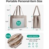 BAGSMART Tote Bag for Women with Compartments Work Tote Bag with Zipper(Baby Pink)