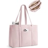 BAGSMART Tote Bag for Women with Compartments Work Tote Bag with Zipper(Baby Pink)
