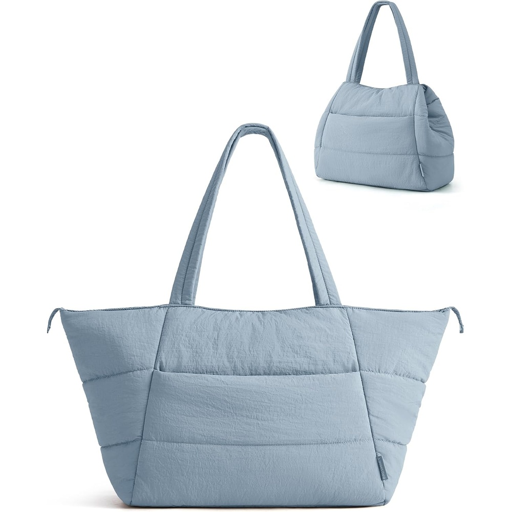 image:imageBAGSMART 2in1 Tote Bag for Women Puffy Trapezoid Work Travel HandbagFrench Blue
