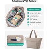 BAGSMART 2-in-1 Tote Bag for Women, Puffy Trapezoid Work Travel Handbag(Dim Gray)