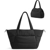 BAGSMART 2-in-1 Tote Bag for Women, Puffy Trapezoid Work Travel Handbag(Black)