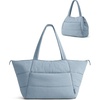 BAGSMART 2-in-1 Tote Bag for Women, Puffy Trapezoid Work Travel Handbag(French Blue)