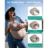 BAGSMART Puffer Crossbody Bags for Women with Pouch, 2-Piece Hobo Purses(Mocha Brown)