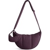 BAGSMART Puffer Crossbody Bags for Women with Pouch, 2-Piece Hobo Purses(Blackberry)