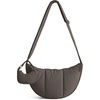 BAGSMART Puffer Crossbody Bags for Women with Pouch, 2-Piece Hobo Purses(Charcoal Grey)