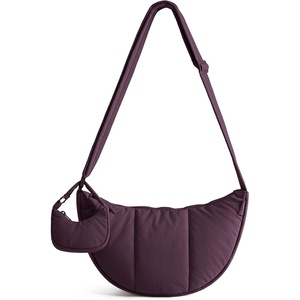 BAGSMART Puffer Crossbody Bags for Women with Pouch, 2-Piece Hobo Purses(Blackberry)