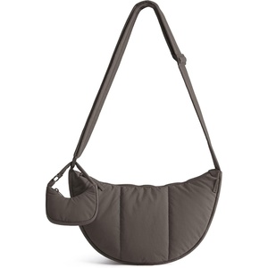 BAGSMART Puffer Crossbody Bags for Women with Pouch, 2-Piece Hobo Purses(Charcoal Grey)