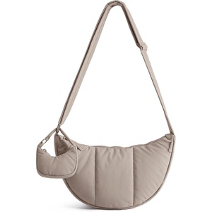 BAGSMART Puffer Crossbody Bags for Women with Pouch, 2-Piece Hobo Purses(Latte Brown)